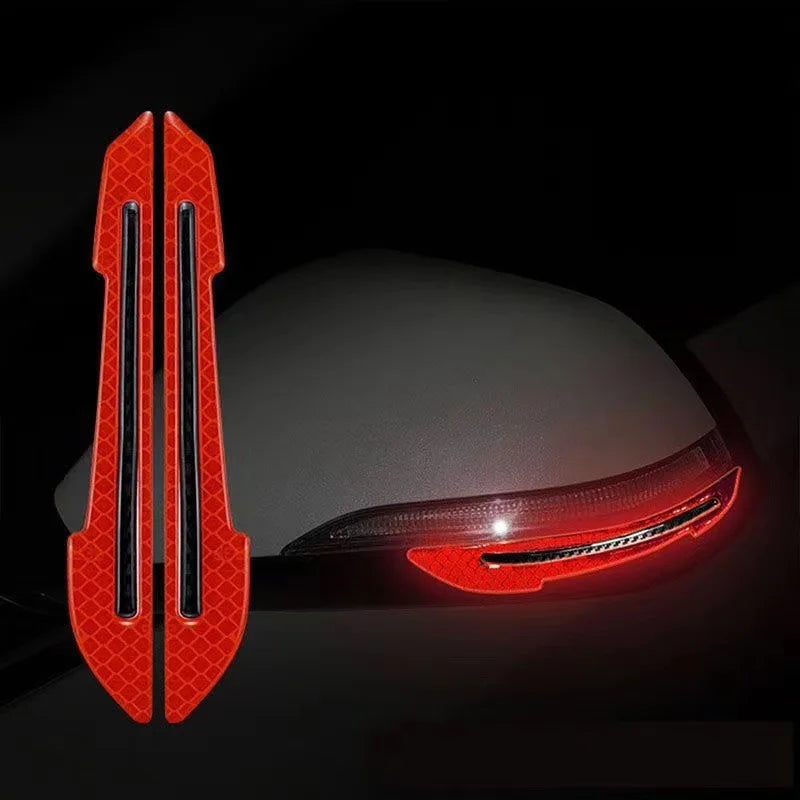 Car Reflective Stickers Door Edge Anti-collision Strips Fenders Glue Reflective Rearview Mirror Warning Stickers Body Scratches