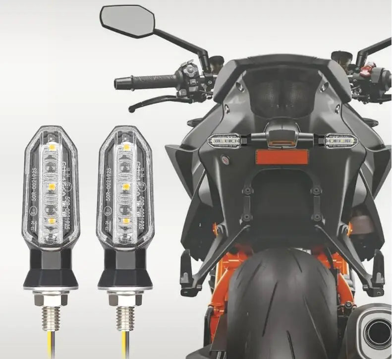 8mm Mini Motorcycle LED Turn Signal Lights Amber Flashing Light Blinker Turn Signal Lamp 12V Moto Indicator Lamp Accessories