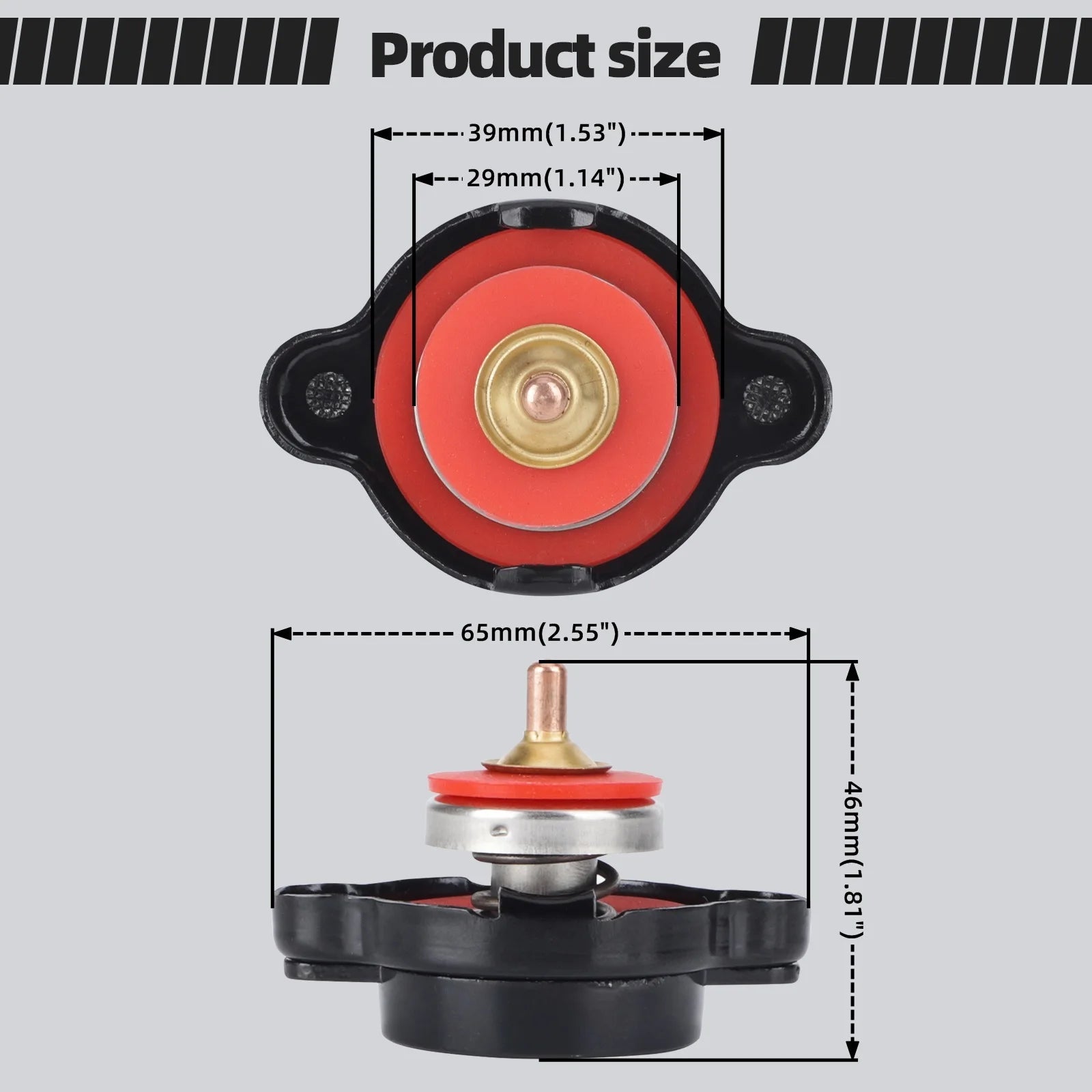 Bar High Pressure Radiator Cap 25.6Psi With Temperature Gauge For Honda Yamaha Kawasaki Suzuki Polaris Ranger Motorcycle ATV