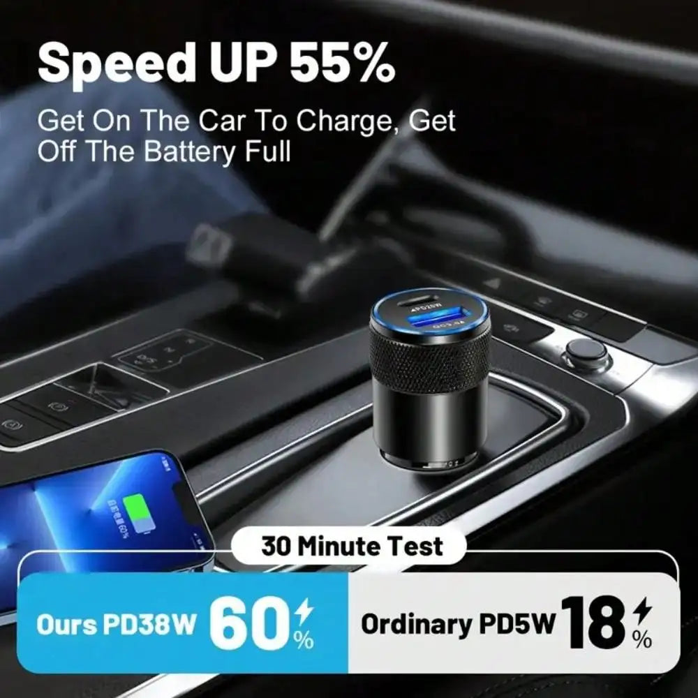 USB Type C Fast Charging Car Charger, Phone Adapter for Xiaomi, Huawei PD Phone Charger, Car Adapter Socket, Lighter, 66W