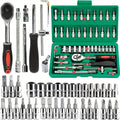 2025 New 46-piece Auto Repair Combination Ratchet Wrench Auto Maintenance Vehicle-mounted Socket Repair Set Tool Box