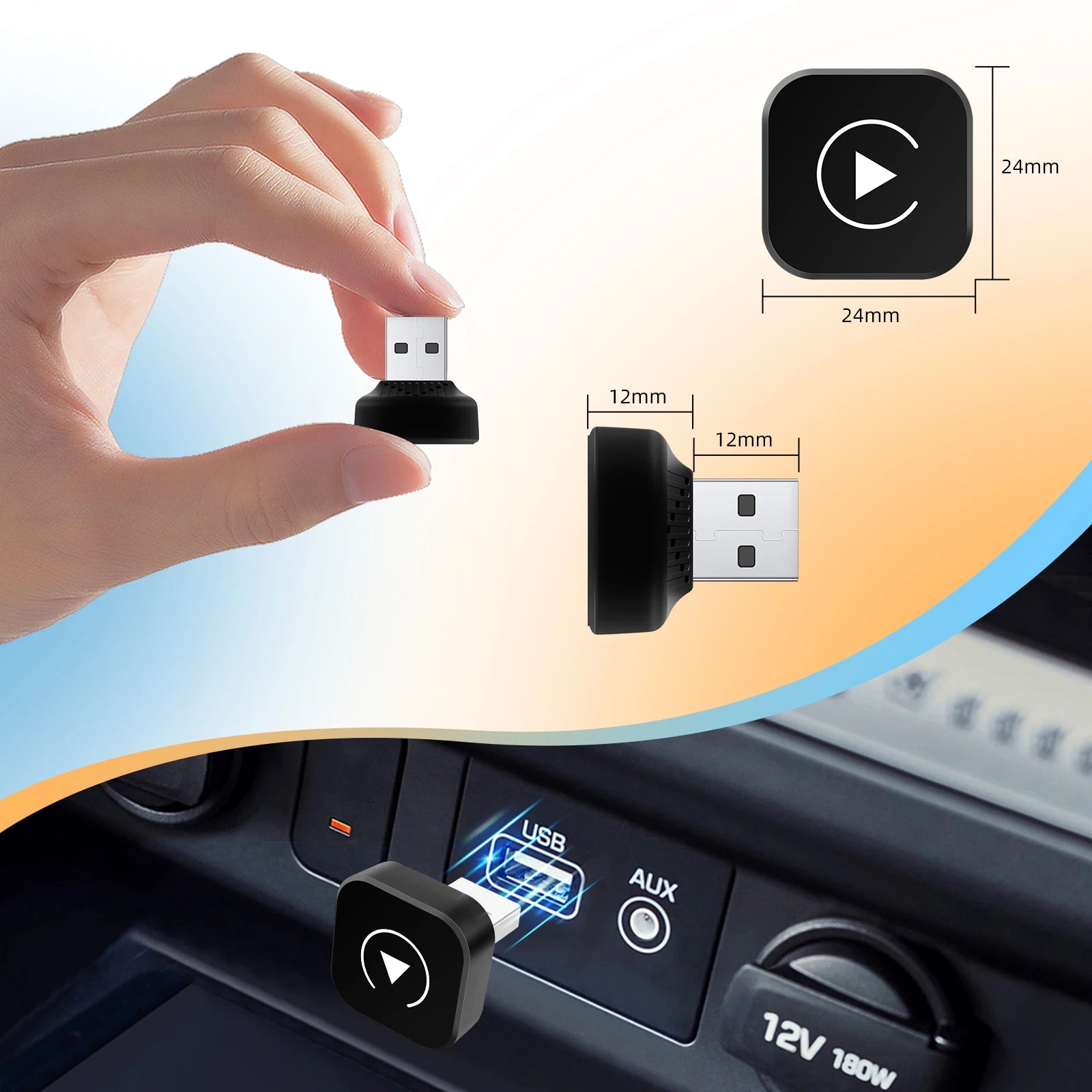Universal 2in1 Wireless CarPlay Android Auto Adapter Smart Mini Box for Factory Wired Car, Plug And Play WiFi Fast Connect