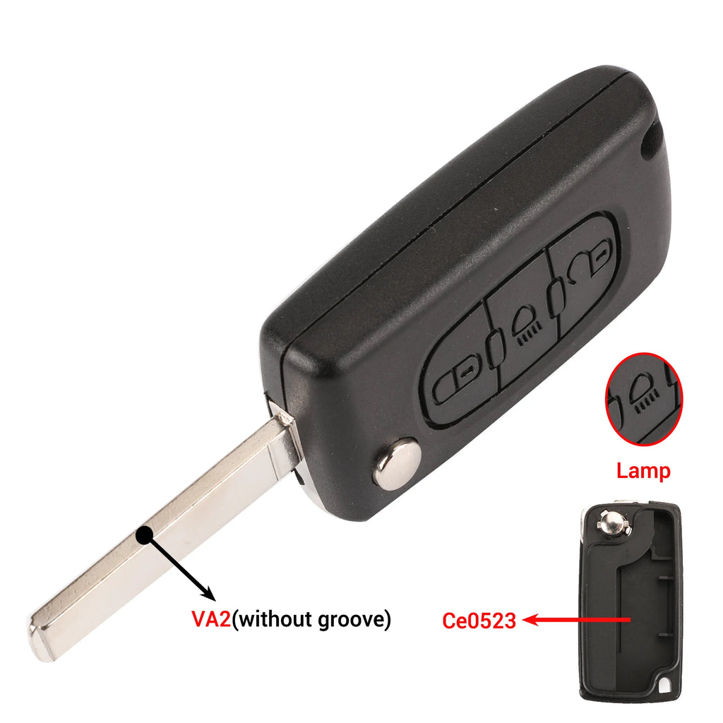 jingyuqin Car Key Case Shell For Peugeot 307 407 308 607 For Citroen C2 C3 C4 C5 C6 C8 XSARA PICA CE523 HU83 CE536 VA2