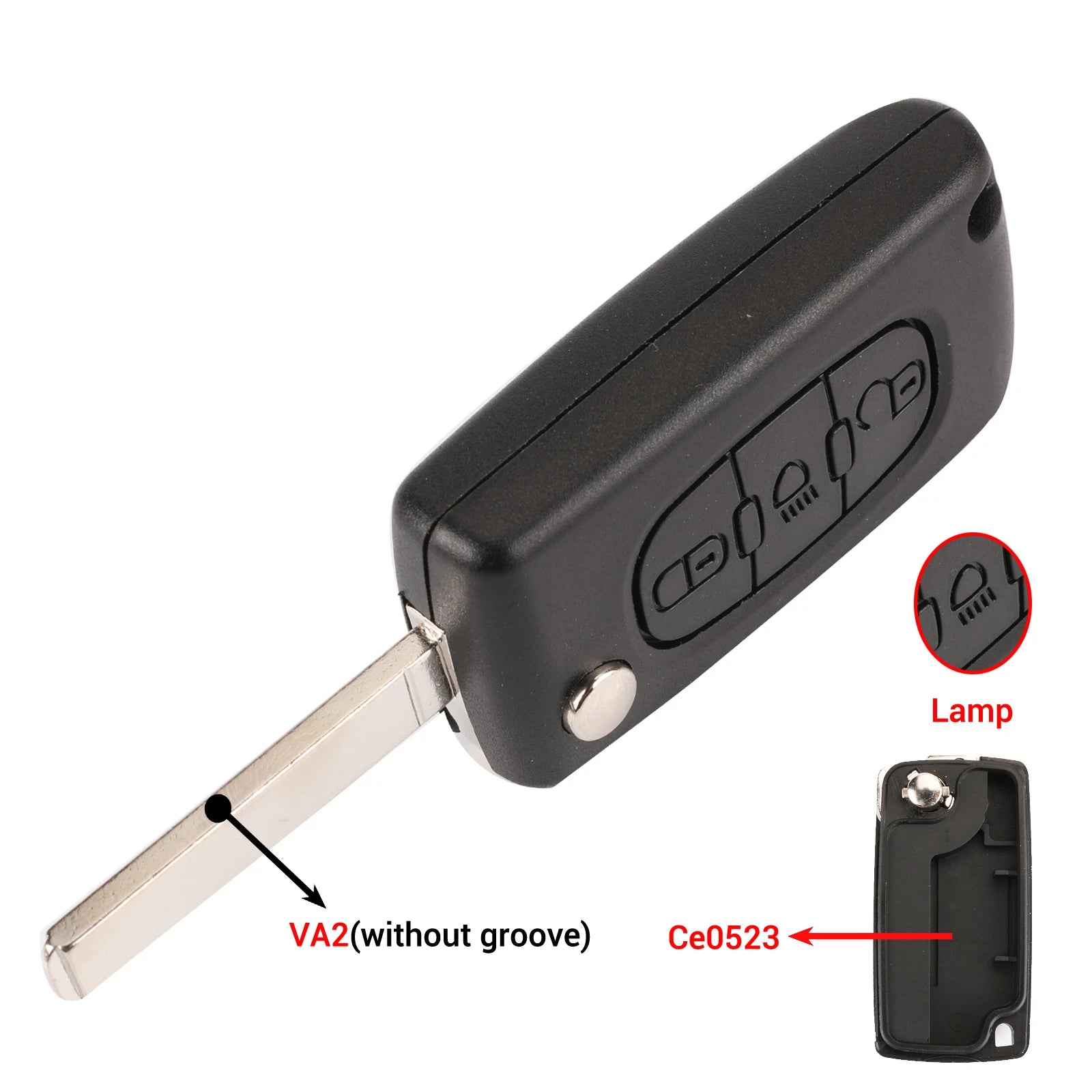 jingyuqin Car Key Case Shell For Peugeot 307 407 308 607 For Citroen C2 C3 C4 C5 C6 C8 XSARA PICA CE523 HU83 CE536 VA2
