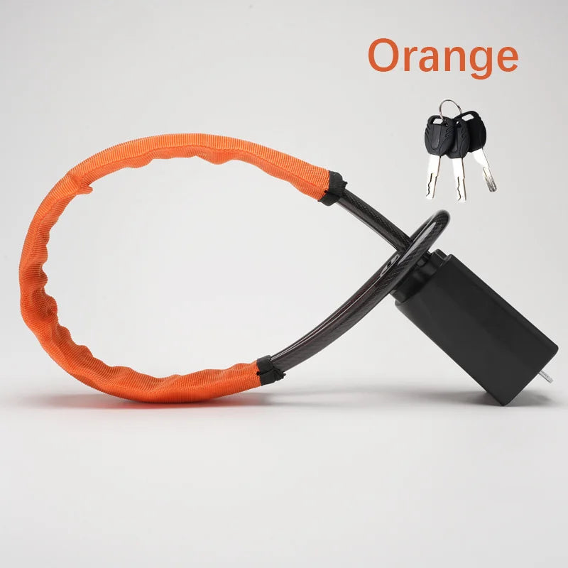 Universal anti-theft device for car steering wheel lock, safety belt buckle lock, steel cable lock, steel wire rope lock, car mo