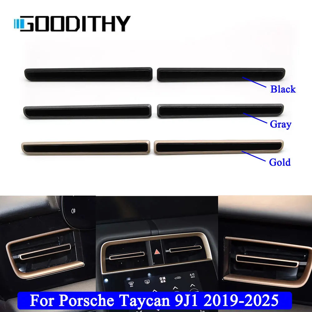 Car Accessories Front Air Ventilation Left Right Middle AC Air Vent Grille Outlet Trim Strip  For Porsche Taycan 9J1 2019-2024
