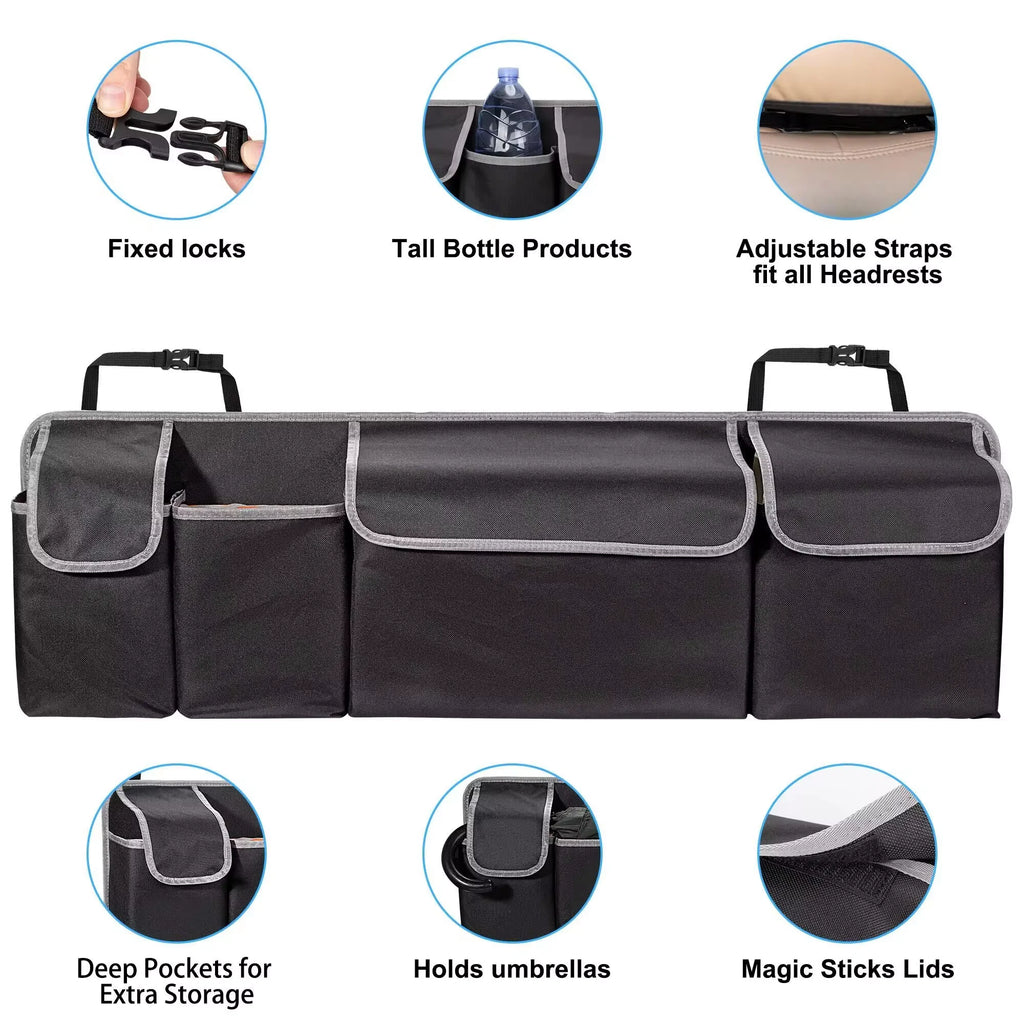 High Capacity Car Trunk Organizer Oxford Backseat Storage Bag Multi-use Automobile Interior Seat Back Organizers