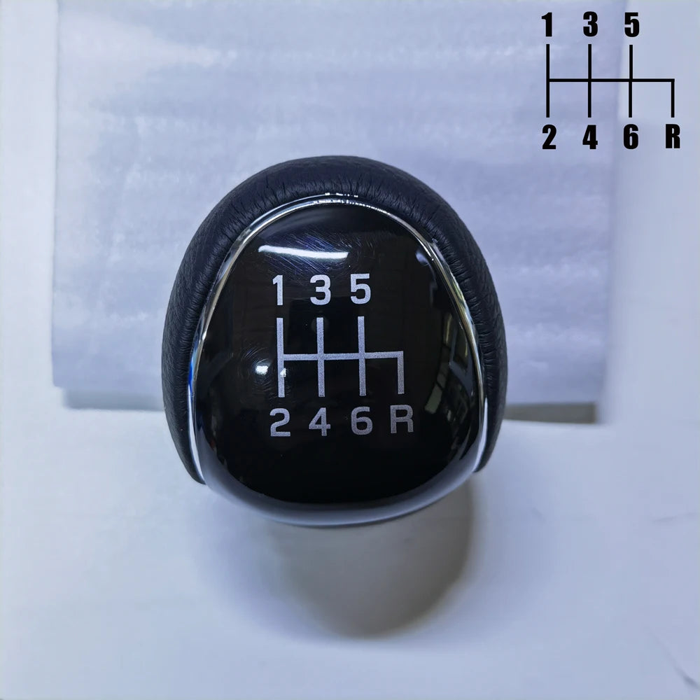 5/6 Speed Gear Shift Knob for Ford Mondeo 4 Mk4 Focus S-Max C- Max Kuga Galaxy Leather Shifter Lever Arm Headball Car Accessorie