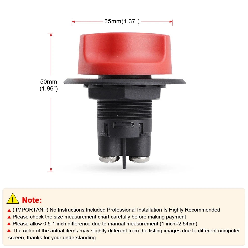 Battery Disconnect Switch Battery Master Power Cut Off Switch  DC 32V 50A 100A 200A 300A Battery Isolator Kill Switches For Car