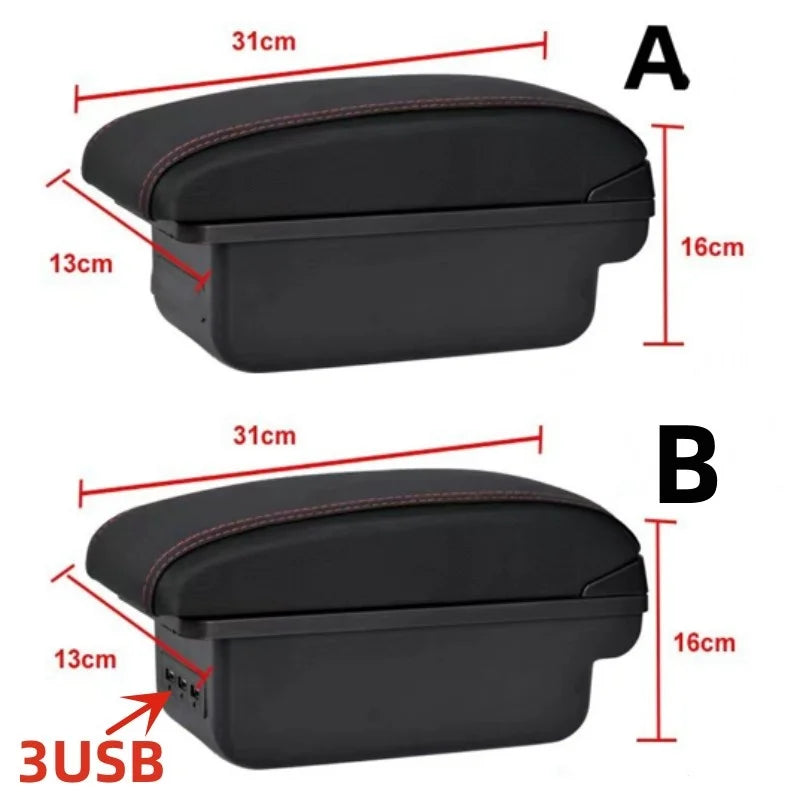 Car Armrest Box for Renault Clio 4 Captur Clio 3 III IV with Cup Holder Storage USB Ashtray Accessory