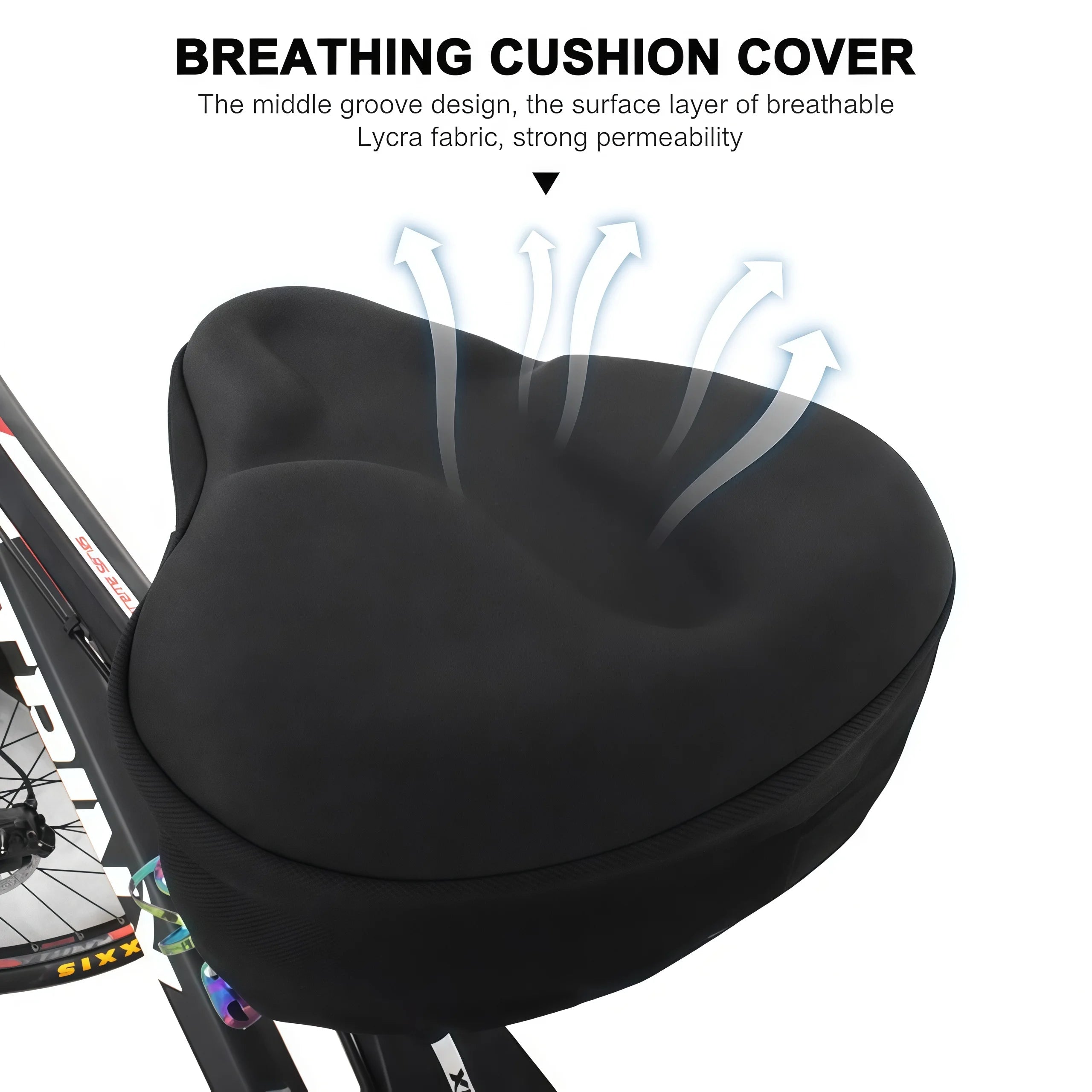 Universal Gel Bike Seat Cushion Cover, Comfortable Shockproof Bicycle Saddle for Electric Bike Road MTB Cycling