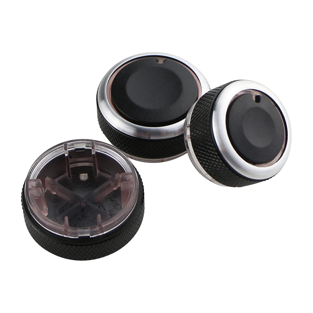 For VW POLO 2002-2013 2014 MK4 MK5 9N 9N3 6R 3Pcs/set Aluminum Alloy AC Knob Heat Control Switch Button Knob