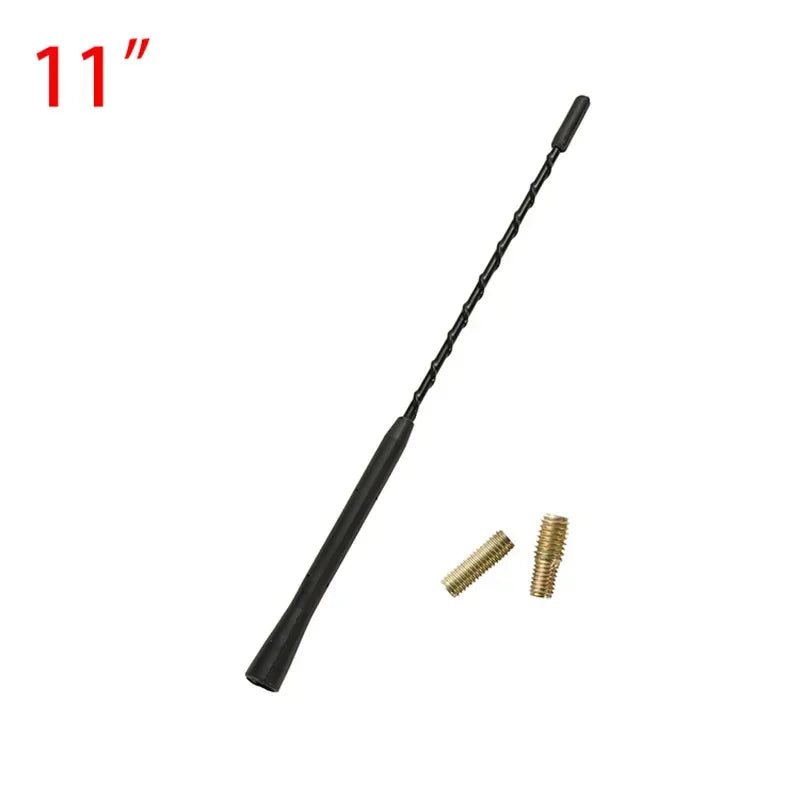 9/11/16 Inch Universal Car Anti-noise Flexible Roof Mast Whip Stereo Radio FM/AM Signal Aerial Amplified Antenna With Two Screws