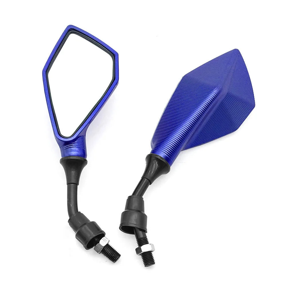 2pcs 10mm Motorcycle Rearview Mirrors Wide Angle Adjustable Bicycle Bike Handlebar Side Flexible Rear View Mirror