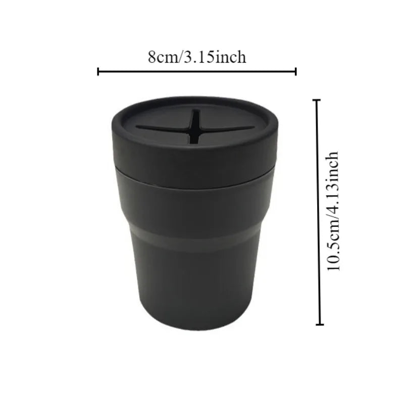 Car Trash Can with Lid,Mini Auto Garbage Can Leakproof Vehicle Trash Bin Fits Cup Holder in Console or Door for Automotive Car