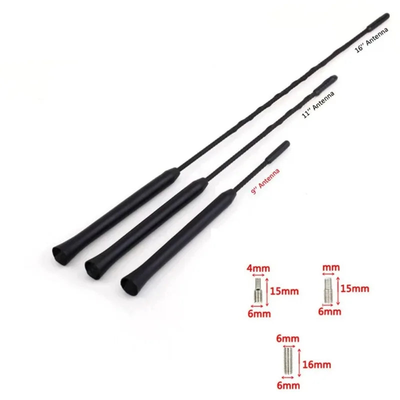 Universal 9 Inches Car Replacement Anti Noise Beesting Aerial FM Radio Antenna with Screws