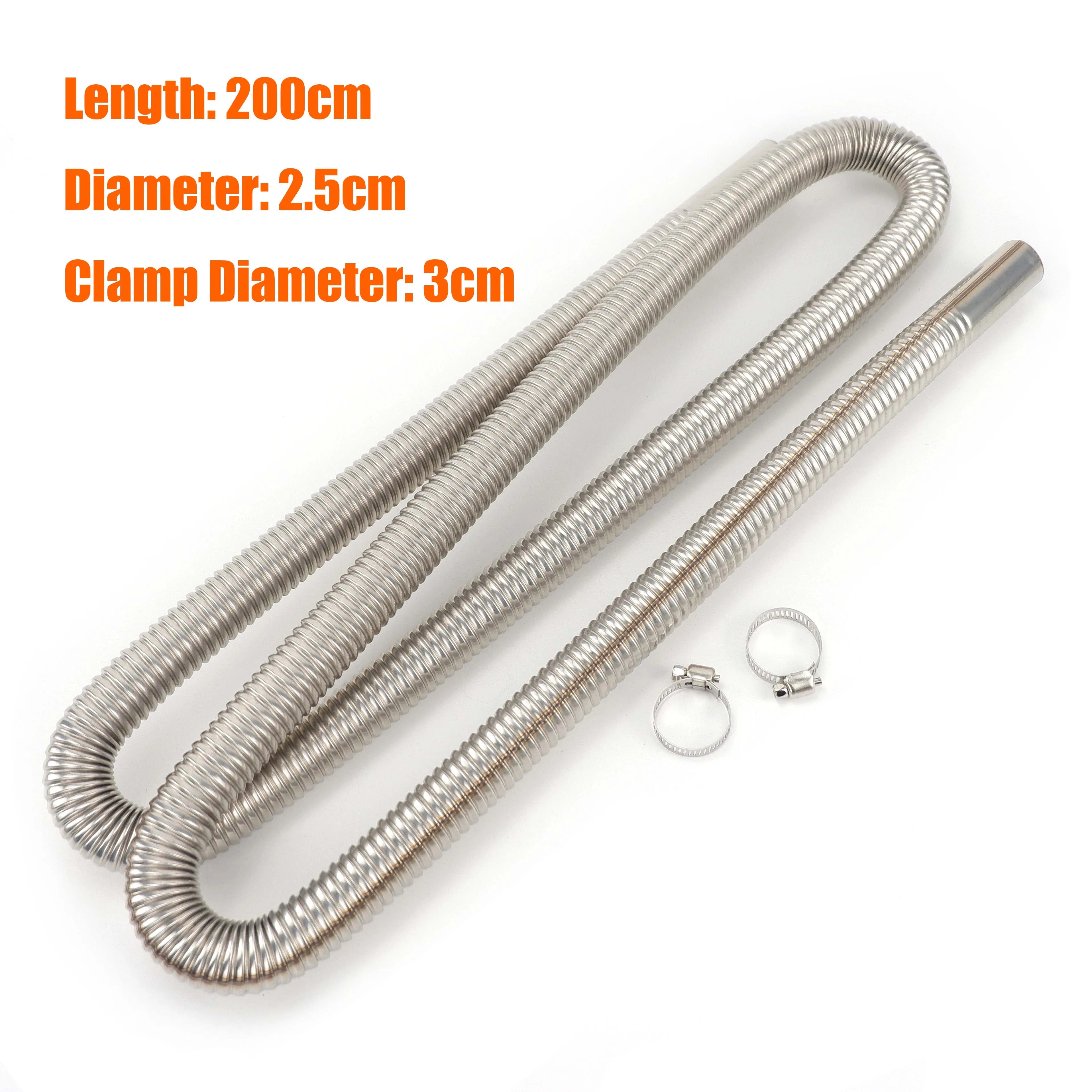 60cm 100cm 120cm 150cm 200cm 250cm 300cm Air Diesel Parking Heater Stainless Steel Exhaust Pipe Tube Gas Vent Hose Car Truck VAN