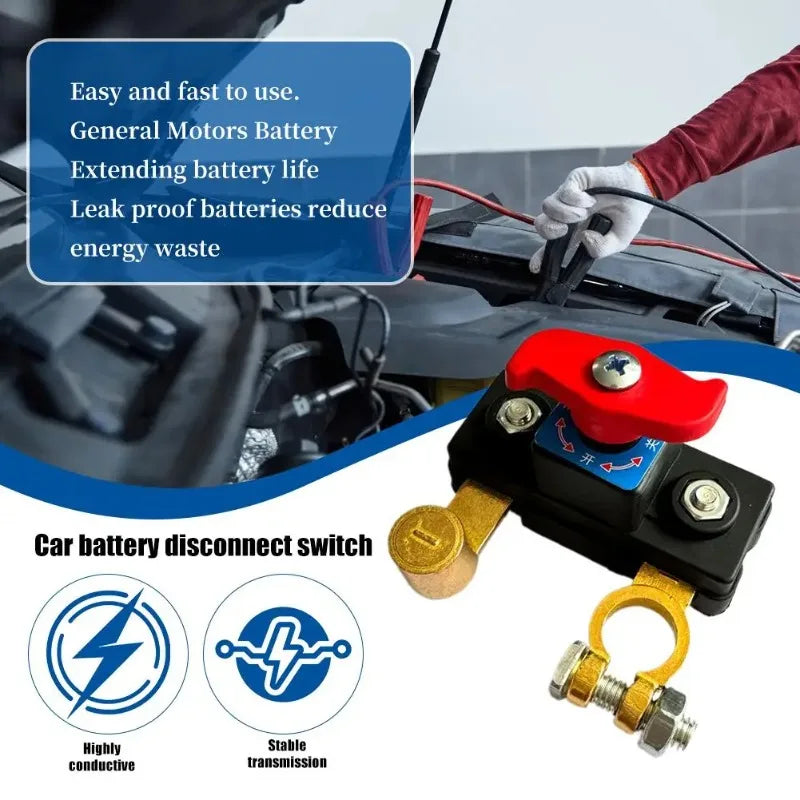 12V 24V Dual Voltage Battery Master Cut Off Switch Zinc Alloy Structure Negative Pole Disconnect Tool Free Knob PCB Design