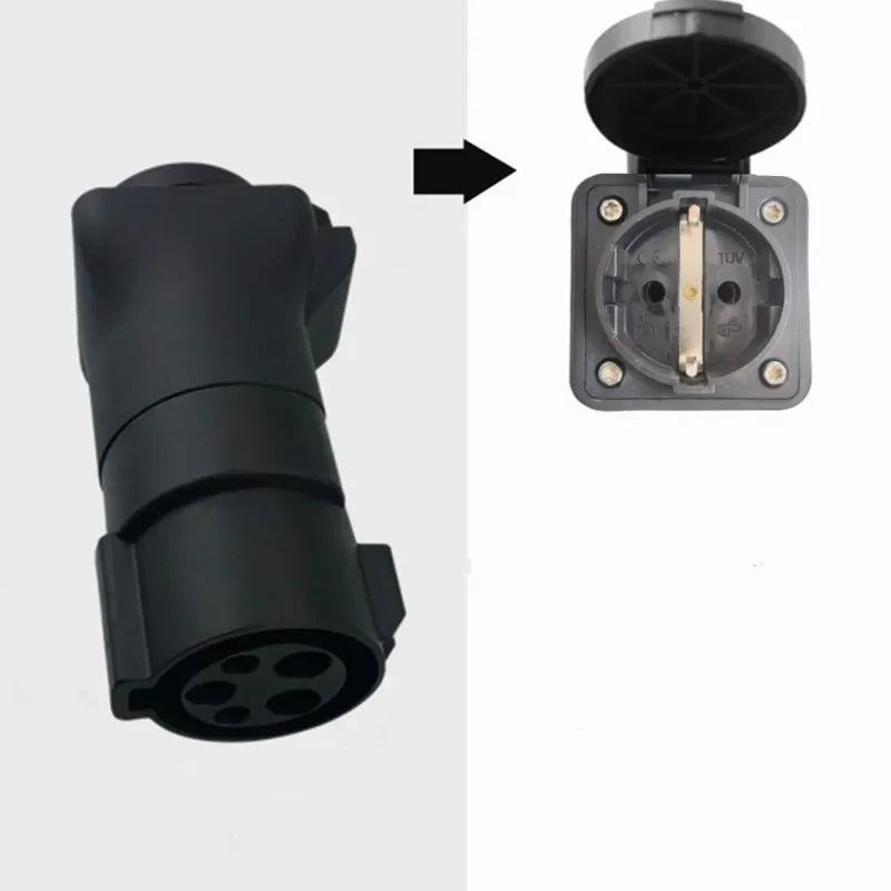 EVSE J1772 To AC Universal Socket Adapter  Car Charger Connector Adaptor For 220V Electric Motorcycle Scooter RV Patrol Car