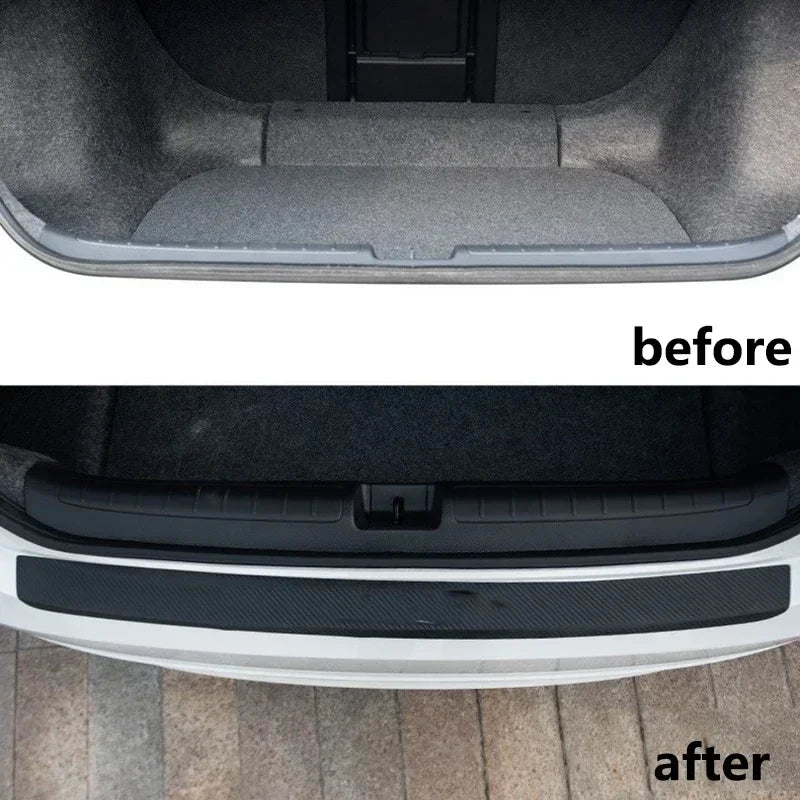 4PCS/5PCS set Carbon Fibre Threshold Protection Strip Universal Anti-scratch and Anti-collision Door Decorative Strip Sticker