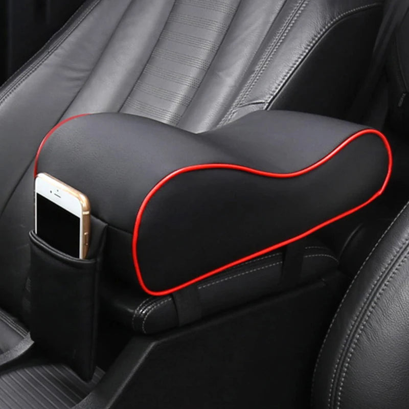 Car Armrest Pad Leather Auto Central Console Protection Cushion Thicken Memory Foam Auto Armrests Storage Box with Pocket