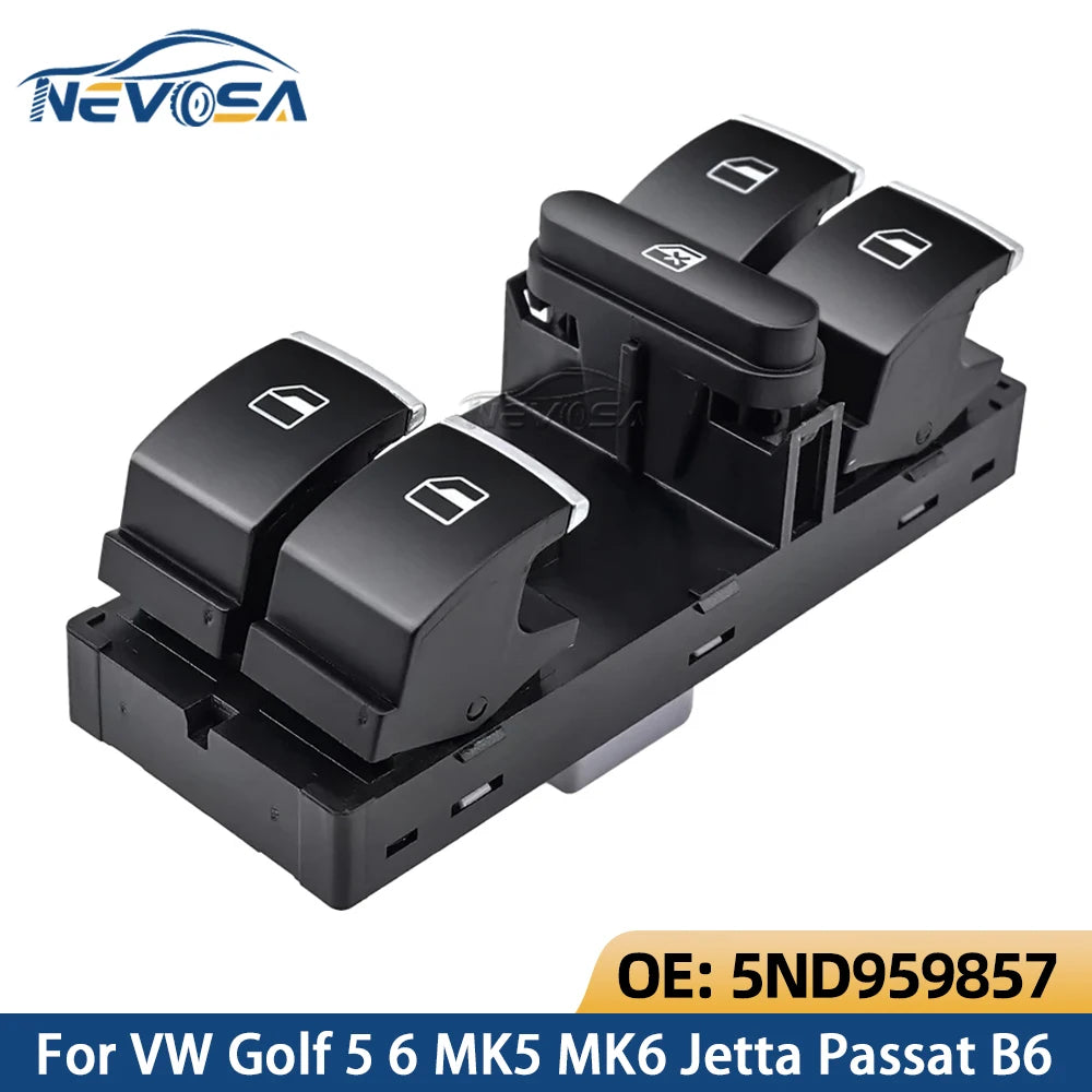 5ND959857 For VW Golf 5 6 GTI MK5 MK6 Jetta Tiguan Passat B6 CC Fabio Power Master Window Switch Passenger Button 7L6959855B Red