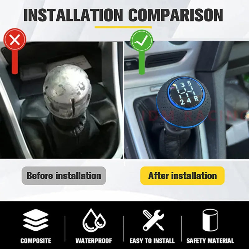 5 Speed Universal Aluminium Car Gear Shift Knob M8 M10 M11 M12 For Manual Transmission Automatic Gear level Knob Shift Lever