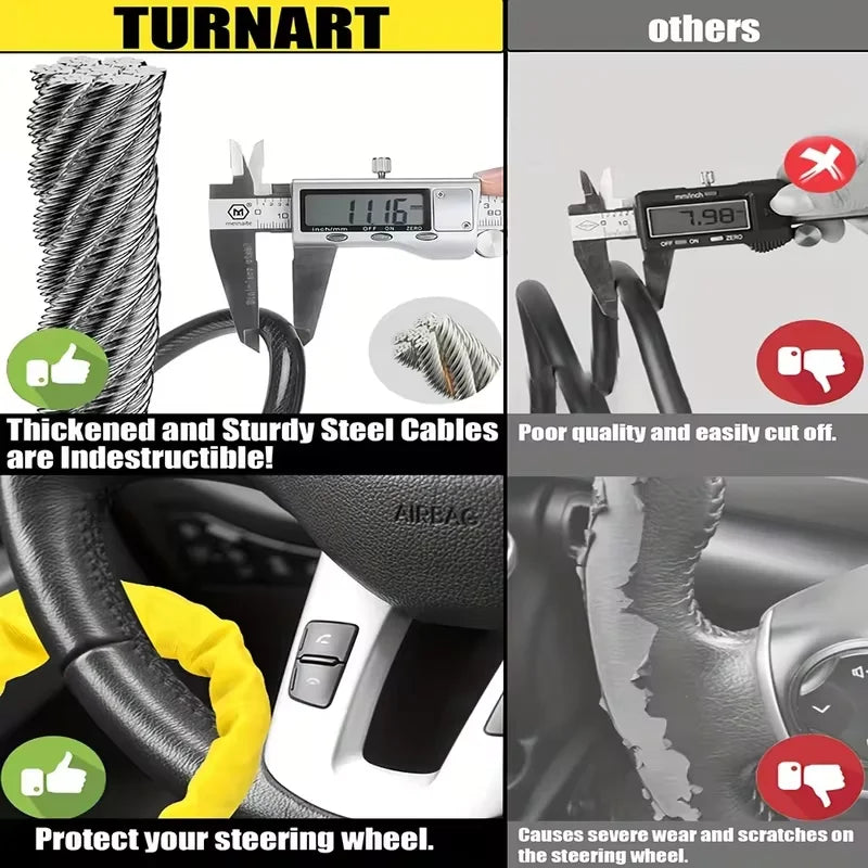 Universal anti-theft device for car steering wheel lock, safety belt buckle lock, steel cable lock, steel wire rope lock, car mo
