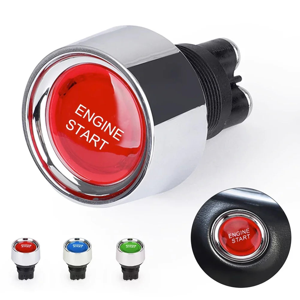 Car Engine Start Ignition Switch 12V 50A 3 Pin SPST Momentary Keyless Push Button Starter Switches ON OFF For Cars Marine RV