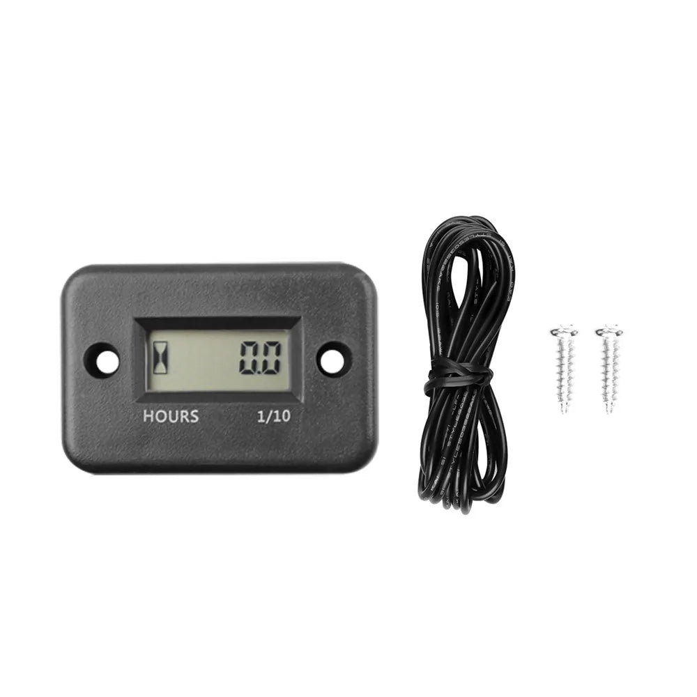 Motorcycle Digital Hour Meter LCD Counter Gauge Stroke Gas Engine Inductive Tachometer Waterproof Instrument For Motorcycle Boat