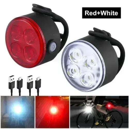 BUCKLOS Bike Light Set Rechargeable Rear Light Front Lamp Waterproof Riding Headlight USB MTB Taillight Led 1PC Cycling Parts
