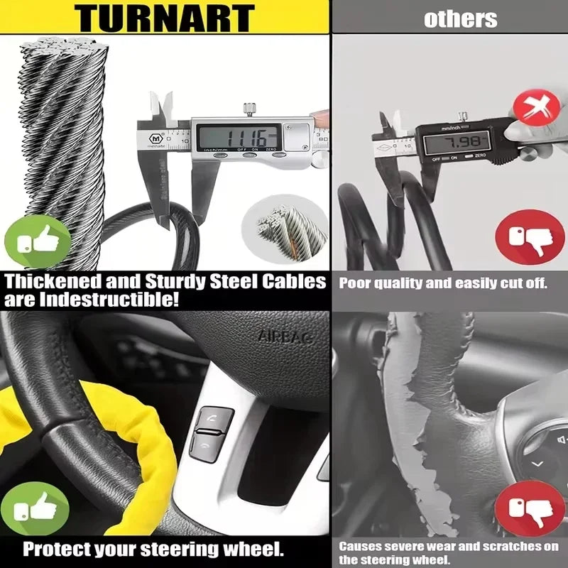 Universal Anti-theft Device Car Steering Wheel Lock Safety Belt Buckle Lock Steel Cable Lock Steel Wire Rope Lock Car Security