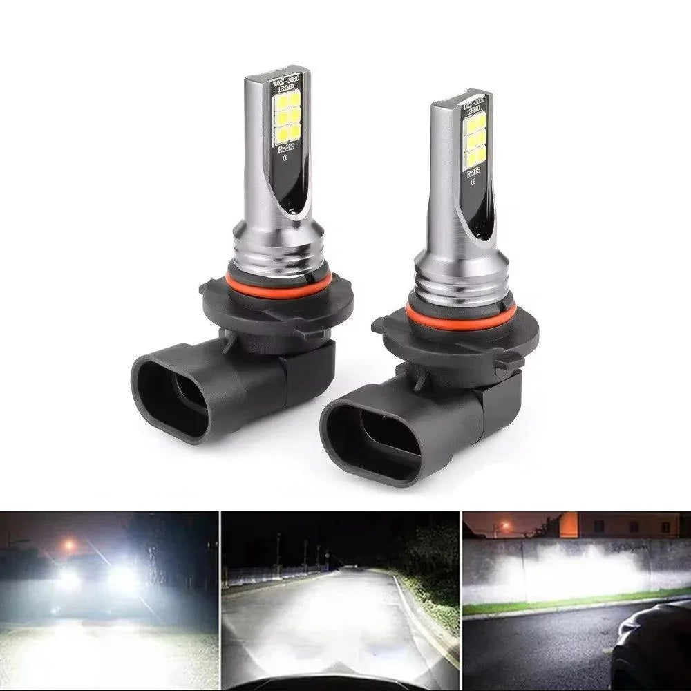 2PCS H8 H11 Led HB4 9006 HB3 9005 Fog Lights Bulb 3030 12SMD 6000K White Car Driving Running Lamp Auto Front Lamp Leds Light 12V
