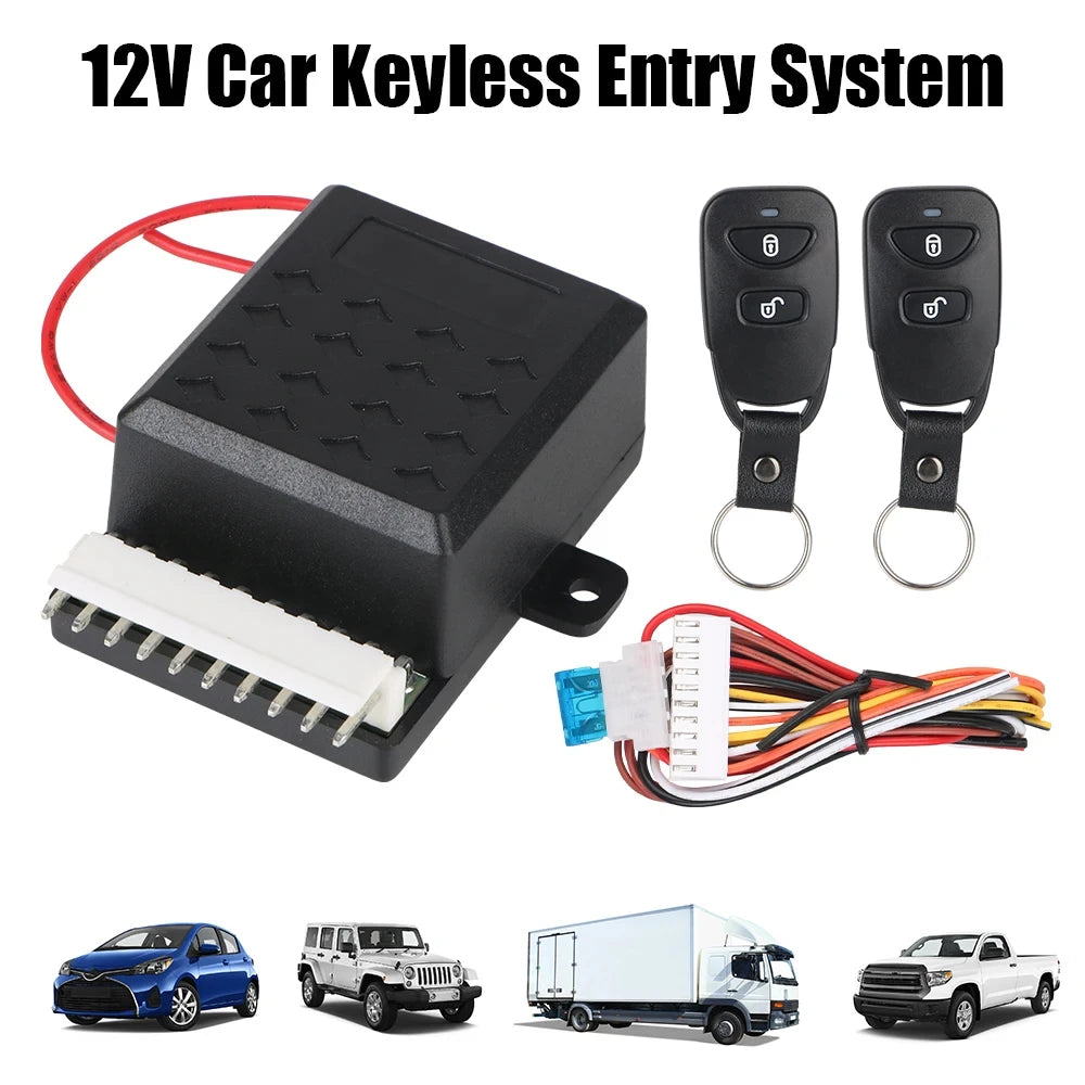 12V universal car keyless entry central locking remote control, wire cutting car rearview mirror folding mirror controller