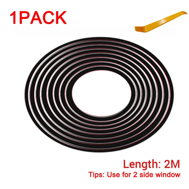 SEAMETAL Car Window Seal Strip V Shape Car Side Window Sealing Strip Rubber Seal Filler Noise Insulation Weatherstrip Sealant