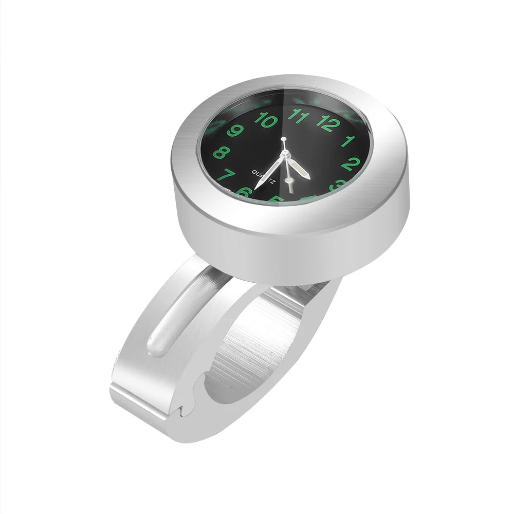 Universal 7/8 Waterproof Chrome Motorcycle Bike Handlebar Mount Quartz Clock Watch Aluminum Luminous Clock Moto Accessories