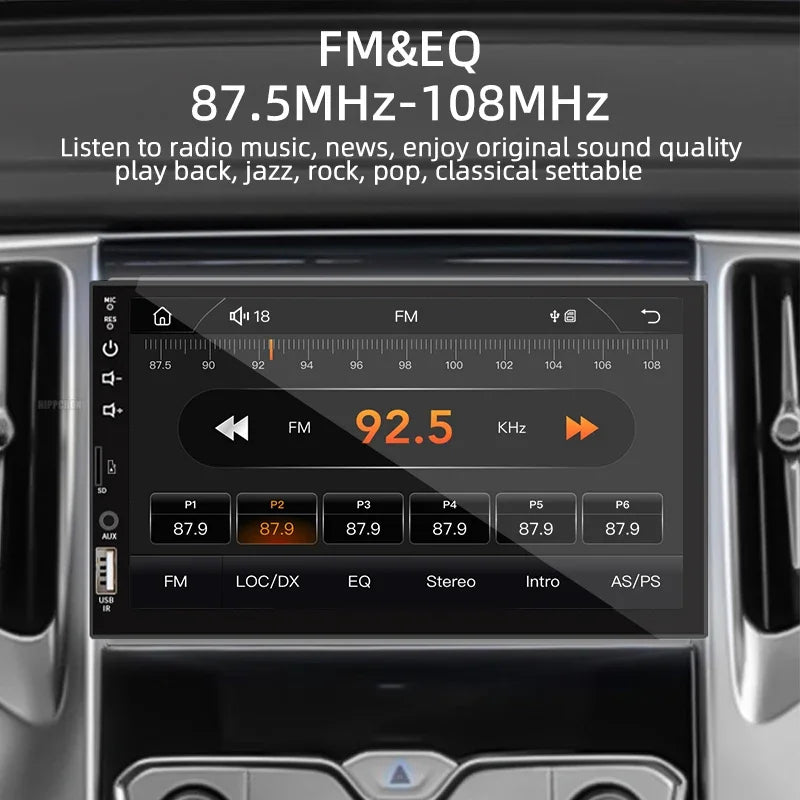 Car Radio 1 Din Carplay Android Auto Multimedia Player HD 7‘’ Touch Screen FM AUX Input Bluetooth MirrorLink Universal Autoradio