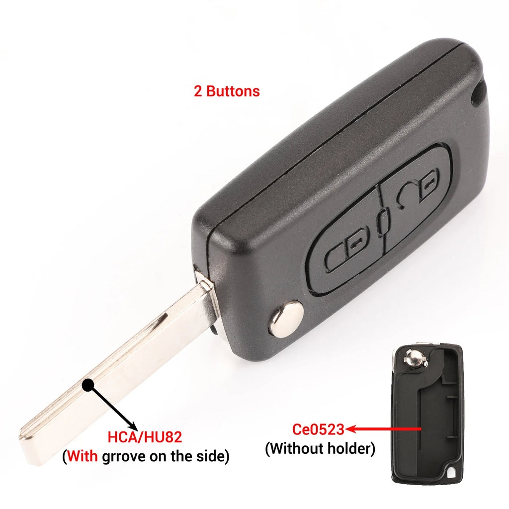 jingyuqin Car Key Case Shell For Peugeot 307 407 308 607 For Citroen C2 C3 C4 C5 C6 C8 XSARA PICA CE523 HU83 CE536 VA2