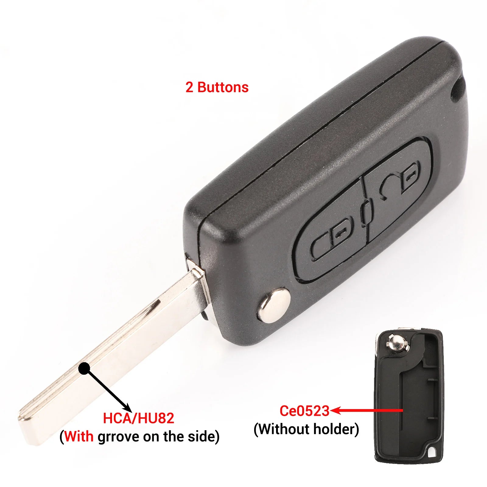 jingyuqin Car Key Case Shell For Peugeot 307 407 308 607 For Citroen C2 C3 C4 C5 C6 C8 XSARA PICA CE523 HU83 CE536 VA2