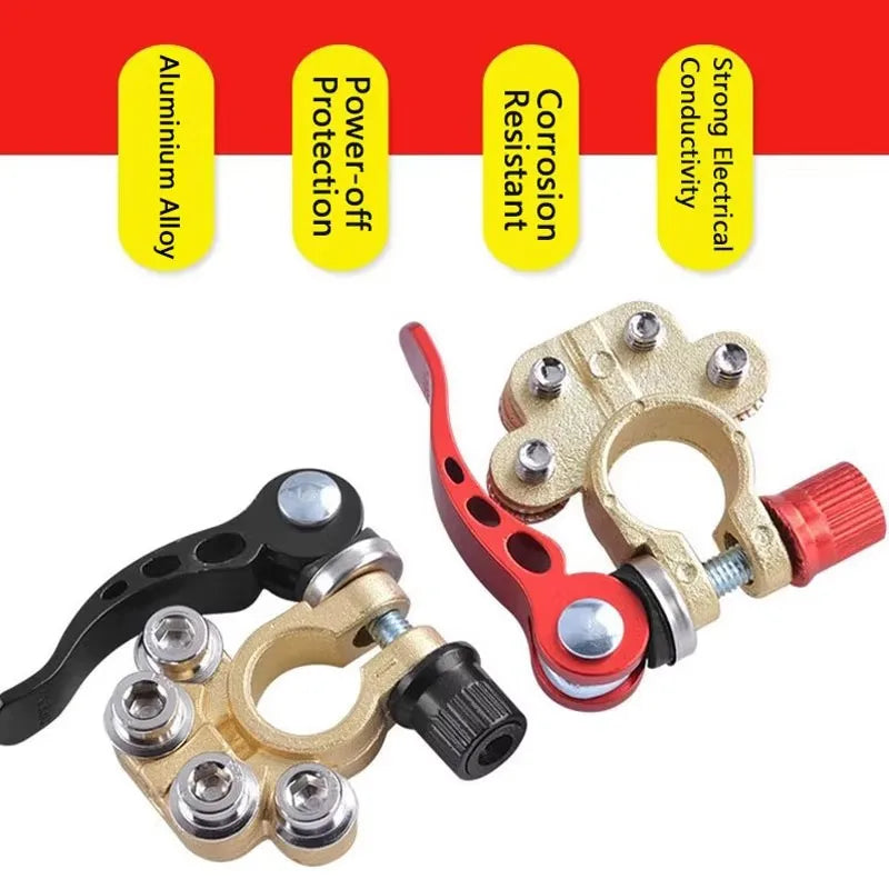 1 Pair/2 Pieces 12V 24V Car Battery Terminals Quick Disconnect Car Wiring Harness Connector Wire Cable Cut-Off Connector Car Accessories
