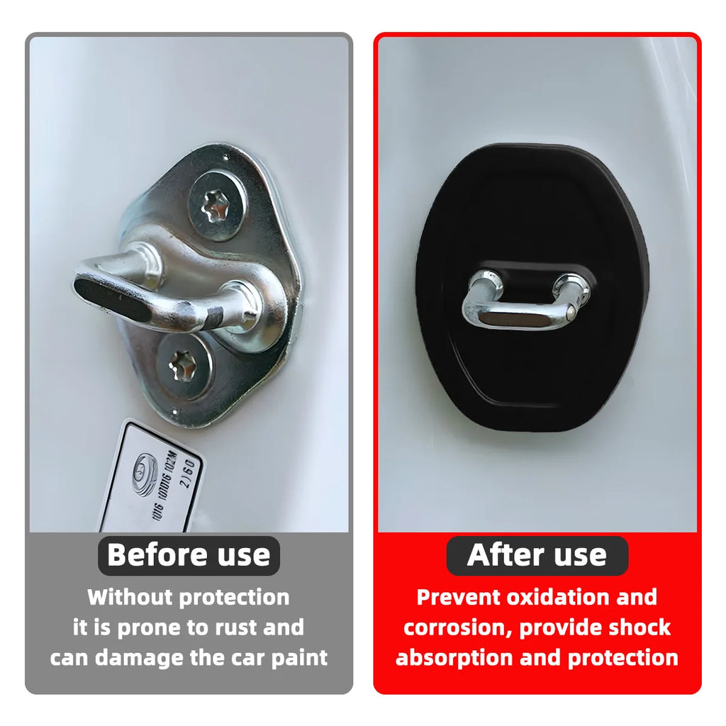 PINMOAP Silicone Car Door Lock Protective Cover Thickened Anti Collision Adhesive Car Door Lock Buffer Shock Absorber Cover