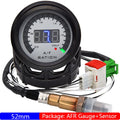 Digital 2"52mm Air Fuel Ratio Gauge AFR Display Narrowband O2 Oxygen Sensor 0258006028 Smoked Lens Car Gauge for Petrol Car 12V