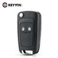 KEYYOU 2 Buttons Car Folding Flip Key Housing Replacement For Opel For Astra J For Corsa E Automobile Key Shell Fob Cover Case