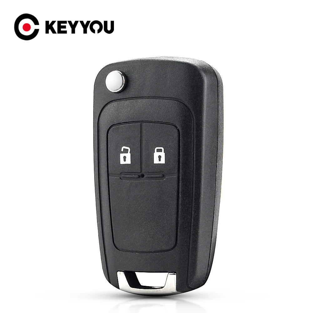 KEYYOU 2 Buttons Car Folding Flip Key Housing Replacement For Opel For Astra J For Corsa E Automobile Key Shell Fob Cover Case