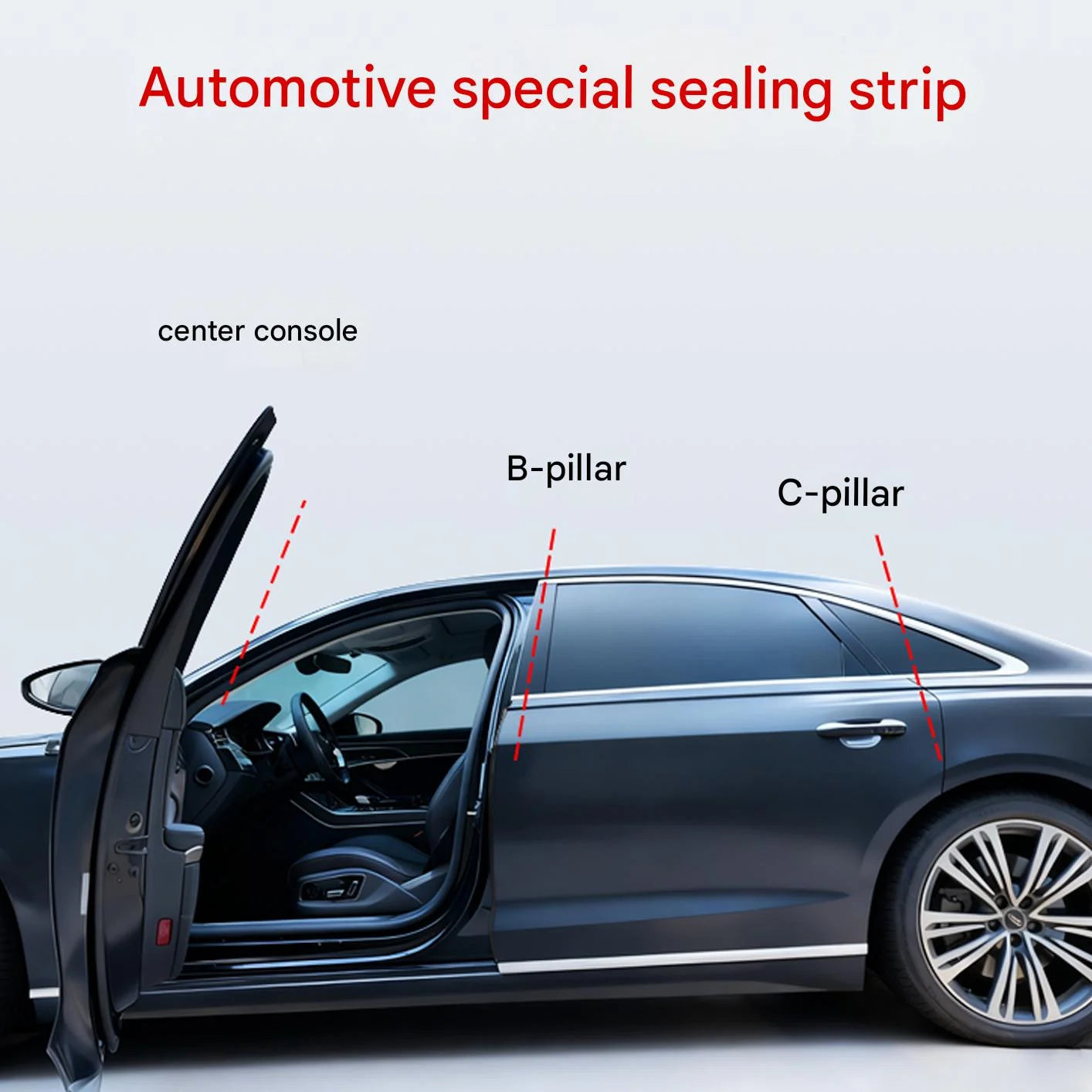 Car dashboard sealing strip sound insulation strip sound insulation rubber strip universal B column C column sealing strip