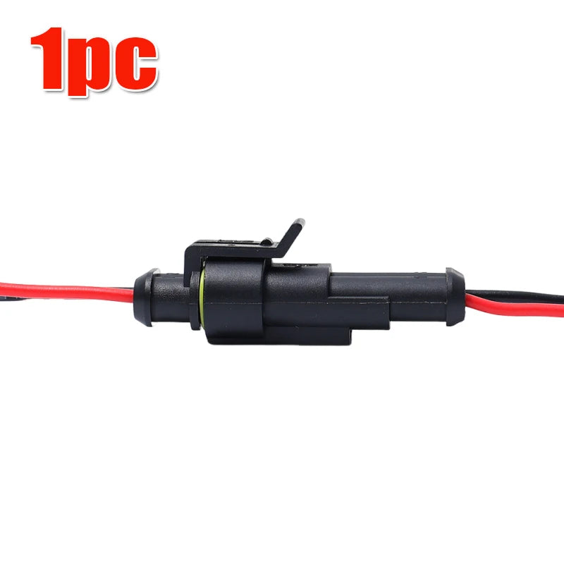2Pin Automotive Electrical Connector Waterproof Male and Female Plug Cable Car Connector Plug Kit for LED Light Motorcycle Boat