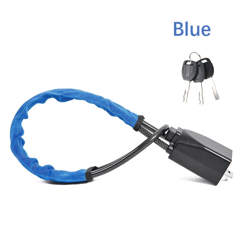 Universal anti-theft device for car steering wheel lock, safety belt buckle lock, steel cable lock, steel wire rope lock, car mo