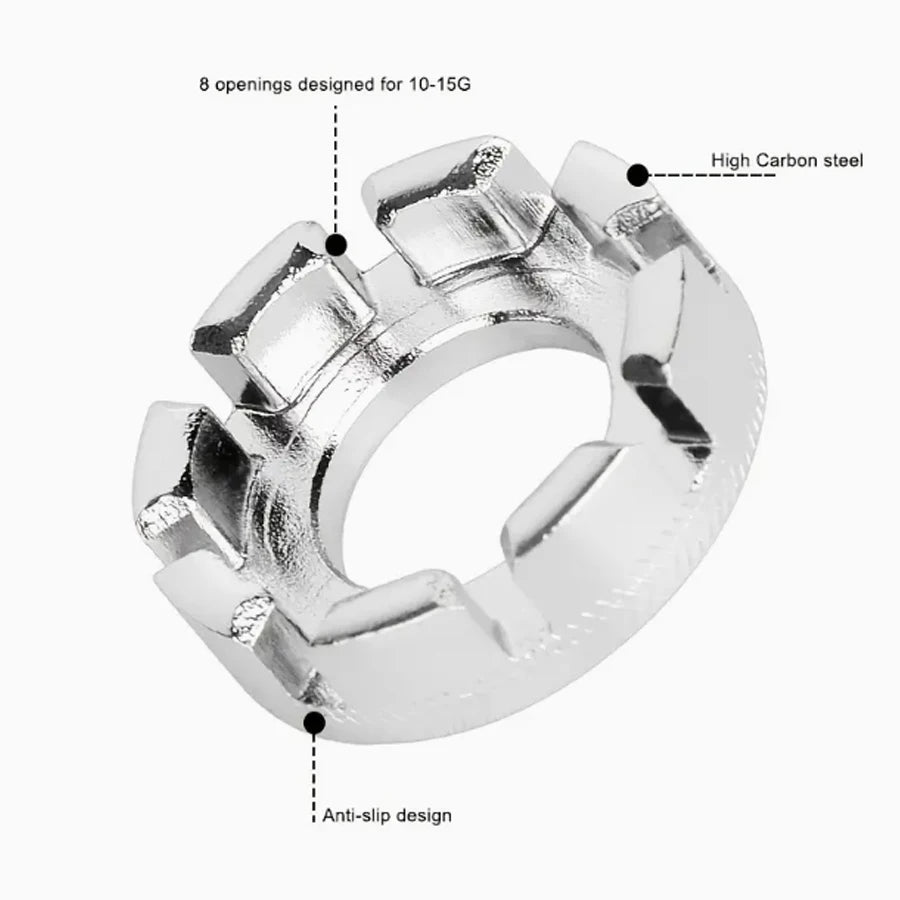 Bikersay Bike Wheel Rim Wrench Mini Adjuster Spanner 8 Way Groove Bicycle Spoke Tension Wrench Bike Demolition Axis Repair Tools