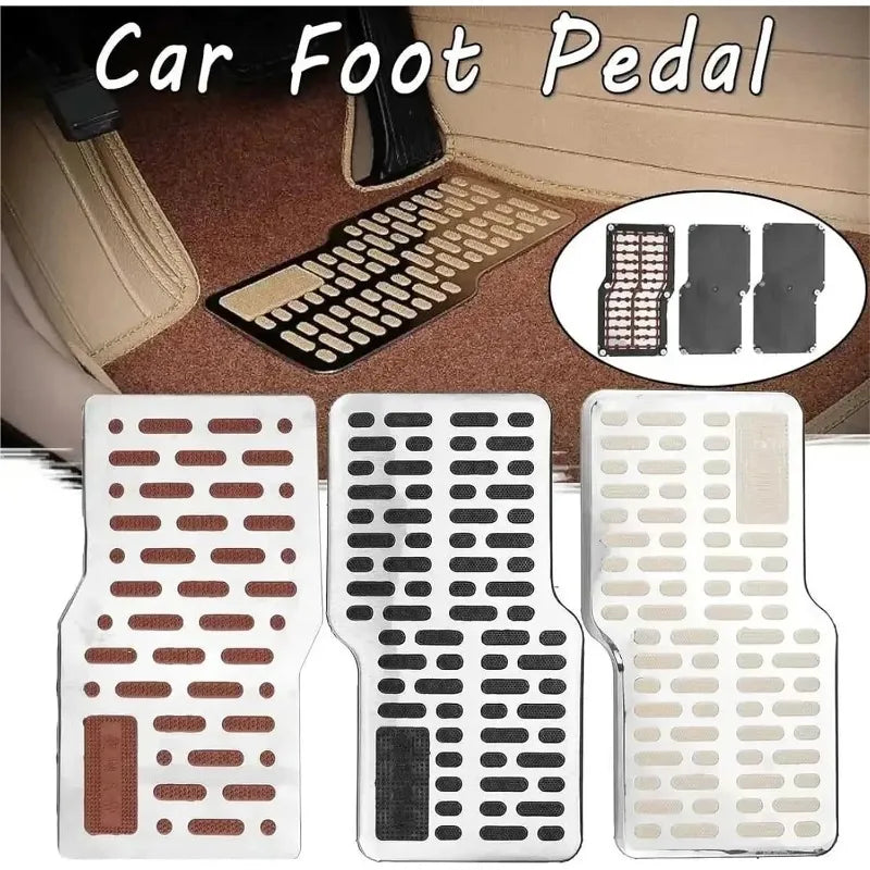 Auto Foot Rest Pedal Plate Floor Carpet Mats Non-slip Stainless Heel Pad for Truck Suv Black Beige Brown Car Accessories
