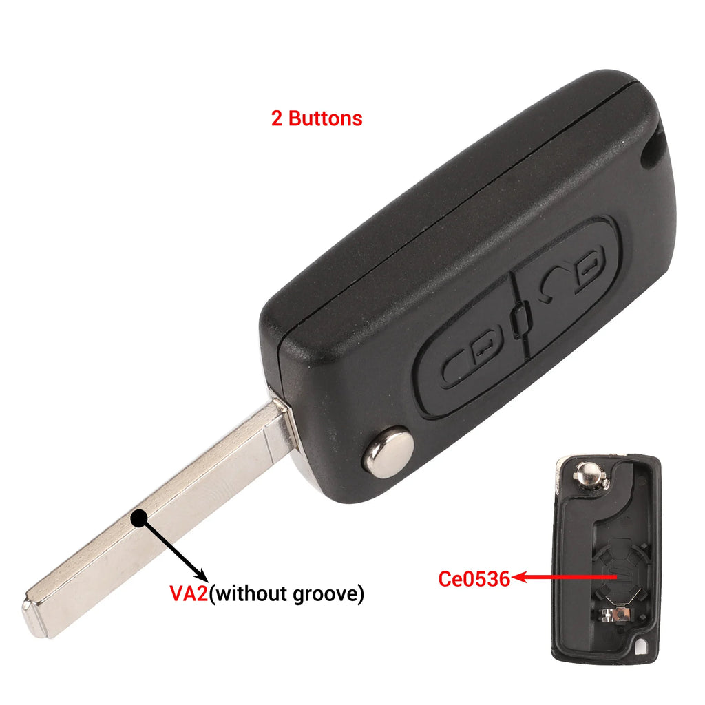 jingyuqin Car Key Case Shell For Peugeot 307 407 308 607 For Citroen C2 C3 C4 C5 C6 C8 XSARA PICA CE523 HU83 CE536 VA2
